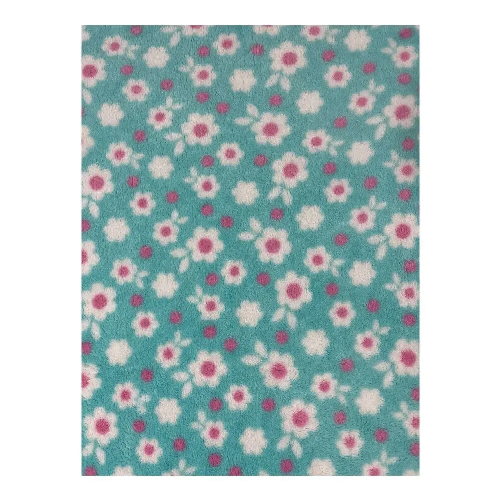 Baby Gear Blue White Pink Floral Baby Blanket Plush Fleece Girl Flowers